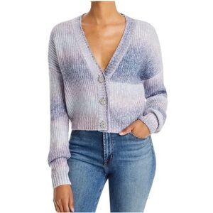 AQUA Lavender Ombré Cardigan with Crystal Buttons